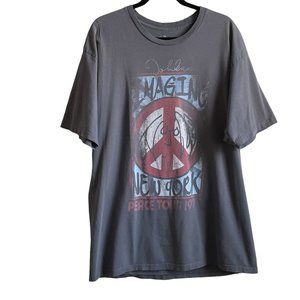 John Lennon T Shirt Graphic Peace Tour Reprint Double Sided Short Sleeve Sz XL